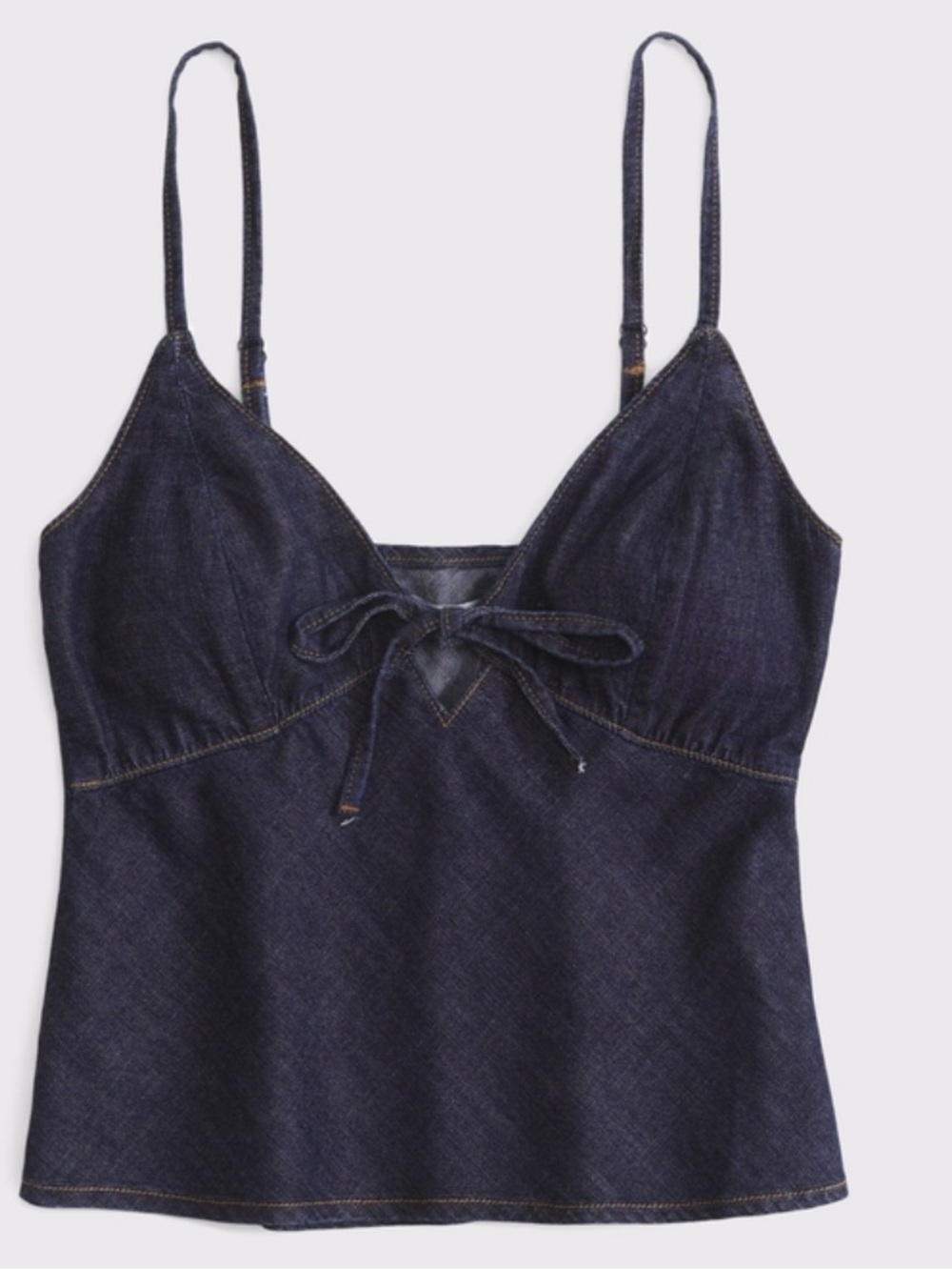Abercrombie & Fitch Bella Bra-Free Chambray Tie-Front Cami